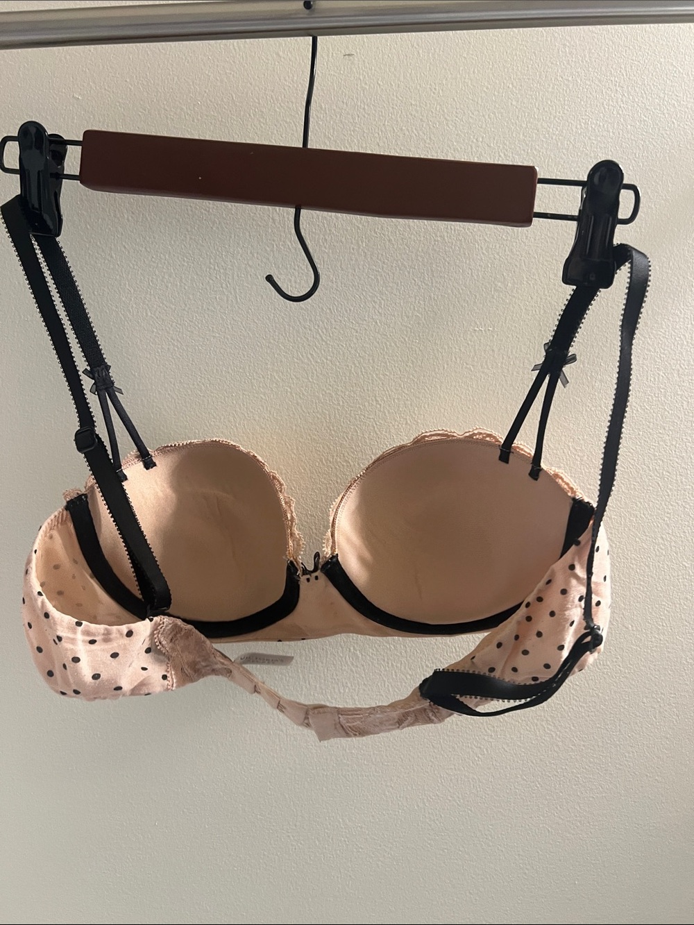 Victoria's Secret Pink Lace Demi Bra with Black Trim - Picture 3 of 5